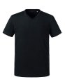 Heren T-shirt Organisch V Hals Russell R-103M-0 Black